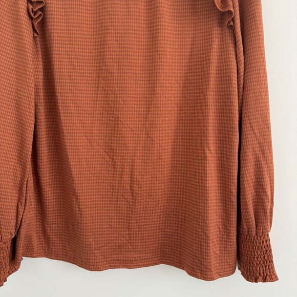 Kaileigh Women Long Sleeve Ruffle With Smocked Cuffs Blouse Top Size M - Picture 8 of 9